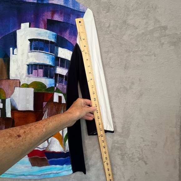 Simply Art By Dolcezza Art To Wear Top Sail Boats Coastal Sz XS Tunic - Picture 12 of 15